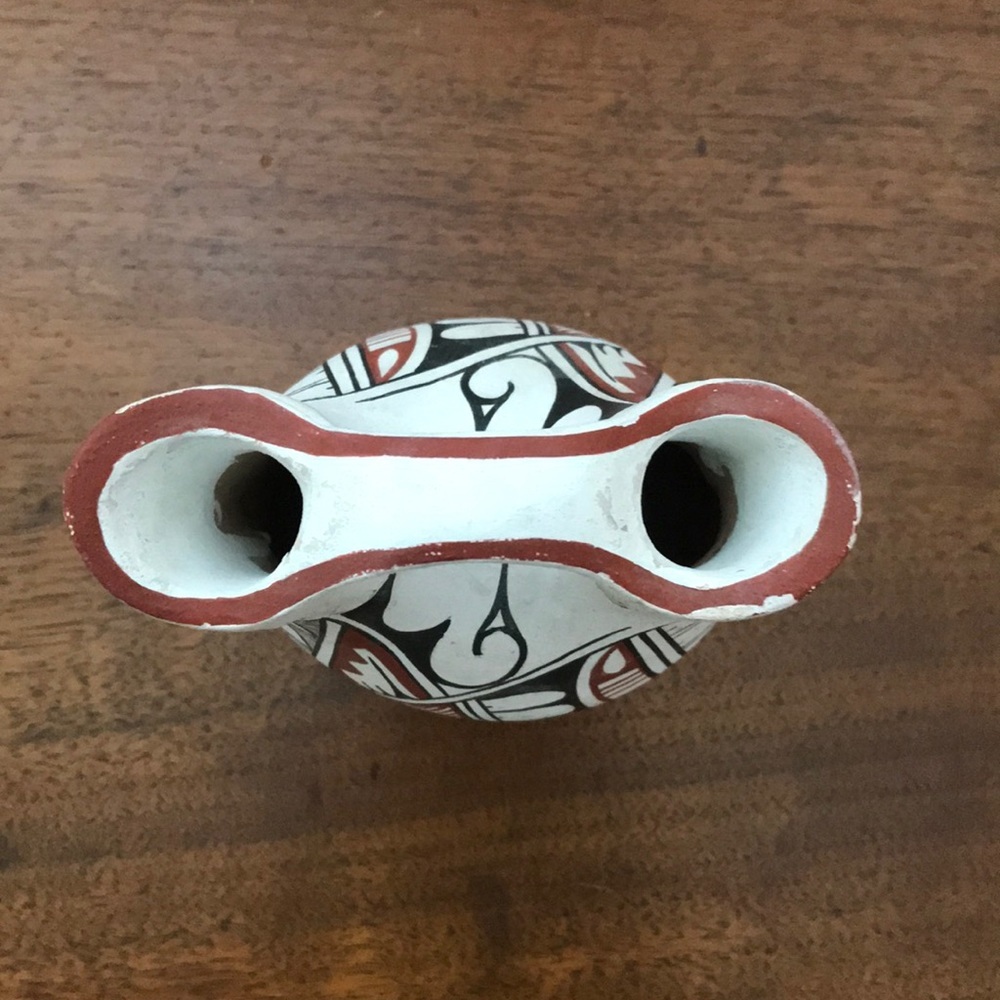 Native American Style Painted Wedding Vase - Picture 3 of 5